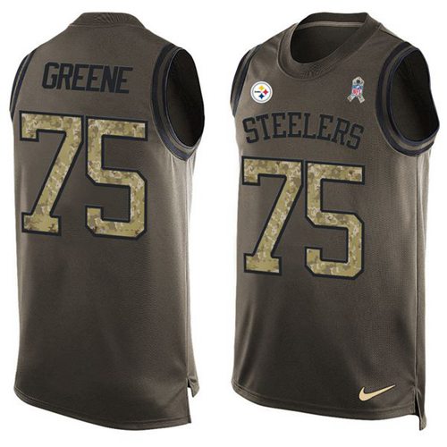 Nike Steelers #75 Joe Greene Green Men's Stitched NFL Limited Salute To Service Tank Top Jersey